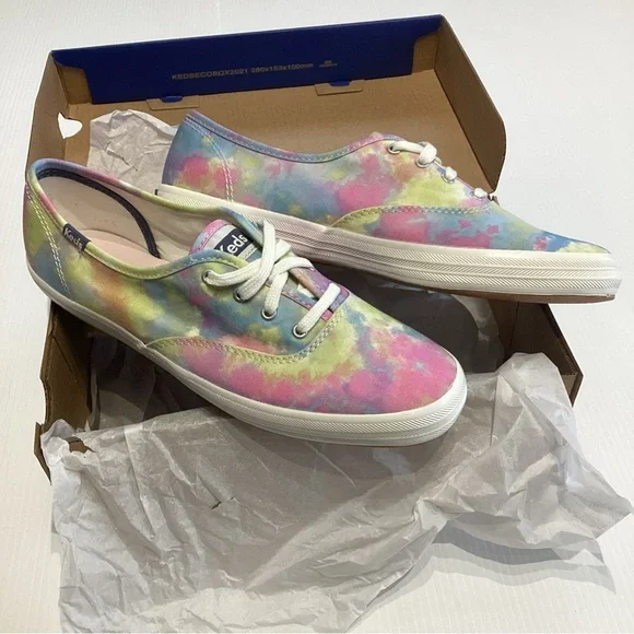 Keds Champion Canvas Softerra Womens Tie Dye Pink Purple Shoes Sz 9 - Picture 3 of 8